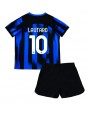 Inter Milan Lautaro Martinez #10 Domácí dres pro děti 2023-24 Krátký Rukáv (+ trenýrky)